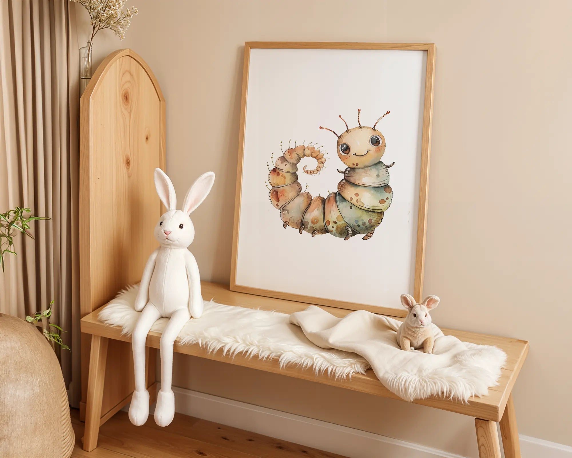 Playroom Ideas | Caterpillar Nursery Wall Art | Garden Insect Baby Decor wall art print, modern home decor, unframed artwork by Nomad & Nest
