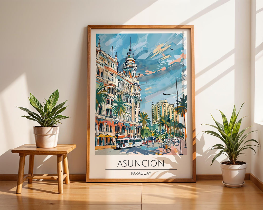 Asuncion Paraguay Print | Vintage South America Travel Poster wall art print, modern home decor, unframed artwork by Nomad & Nest