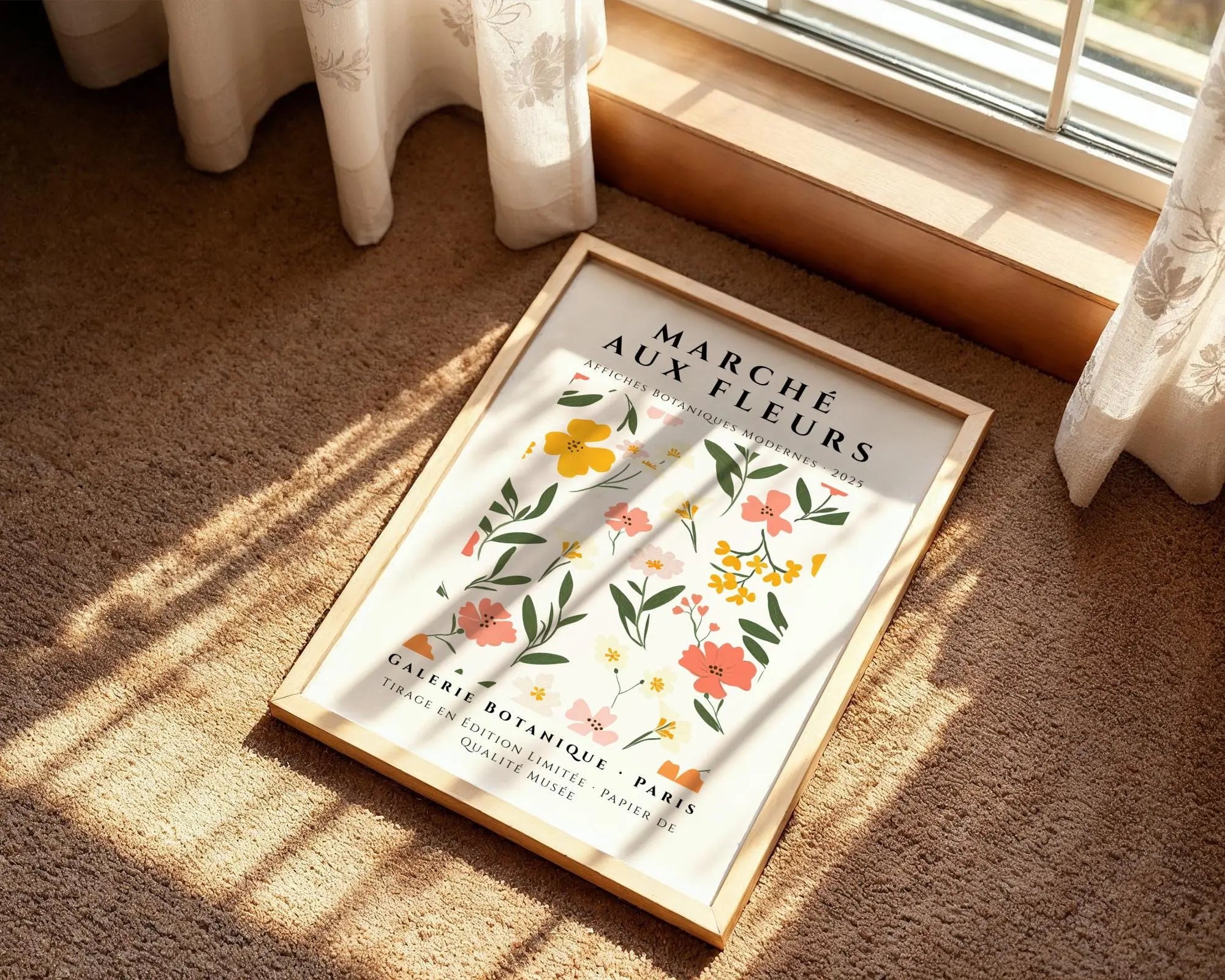 French Floral Market Print | Botanical Gallery Wall Art wall art print, modern home decor, unframed artwork by Nomad & Nest
