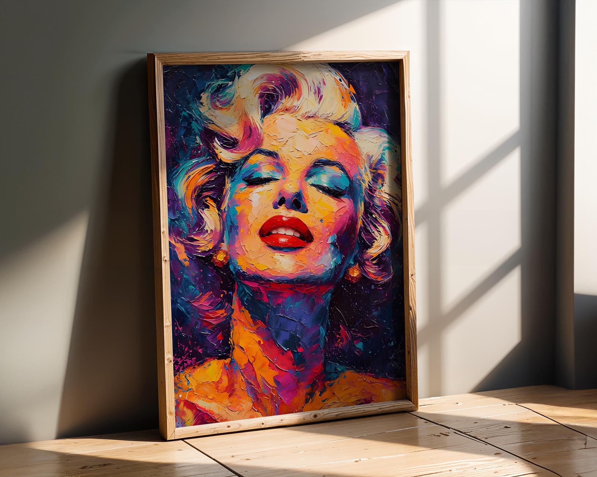 Modern Pop Art | Marilyn Monroe  Print | Colorful Palette Knife Painting wall art print, modern home decor, unframed artwork by Nomad & Nest