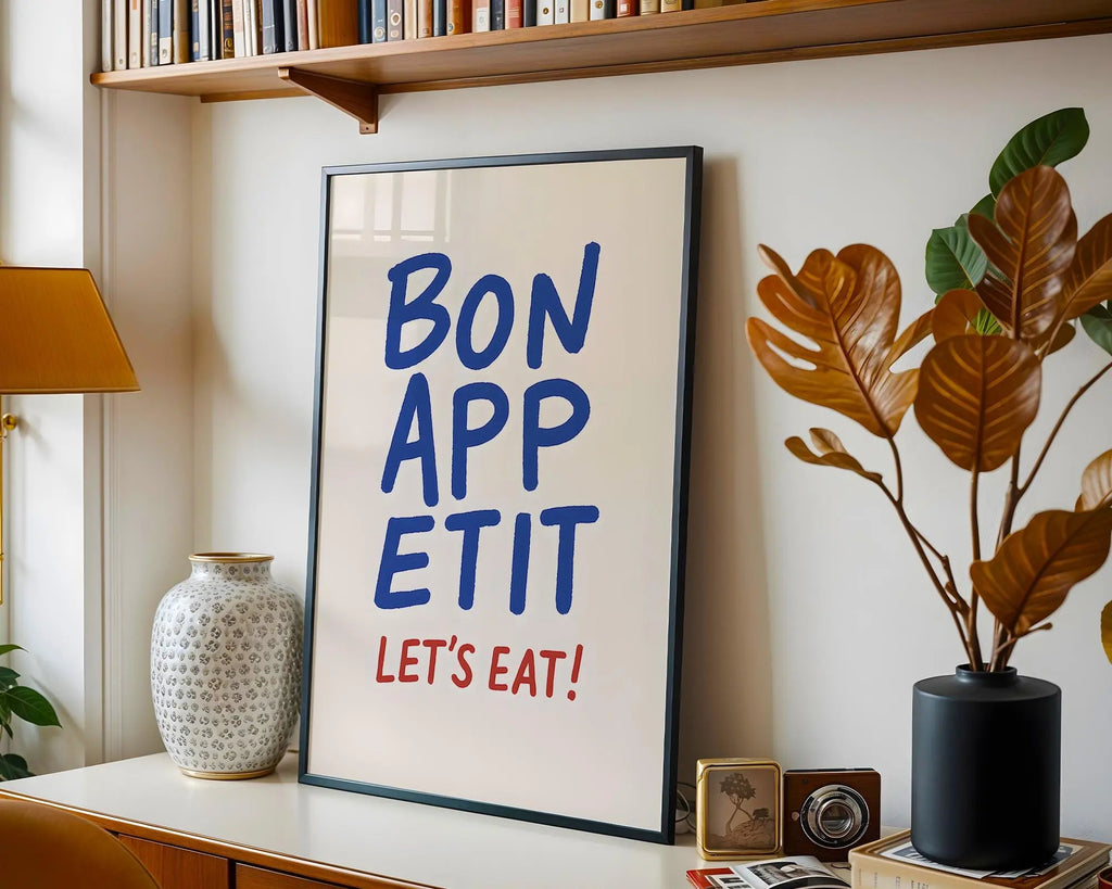 Positive Emotion | Bon Appetit Print | Playful French Kitchen Wall Art wall art print, modern home decor, unframed artwork by Nomad & Nest