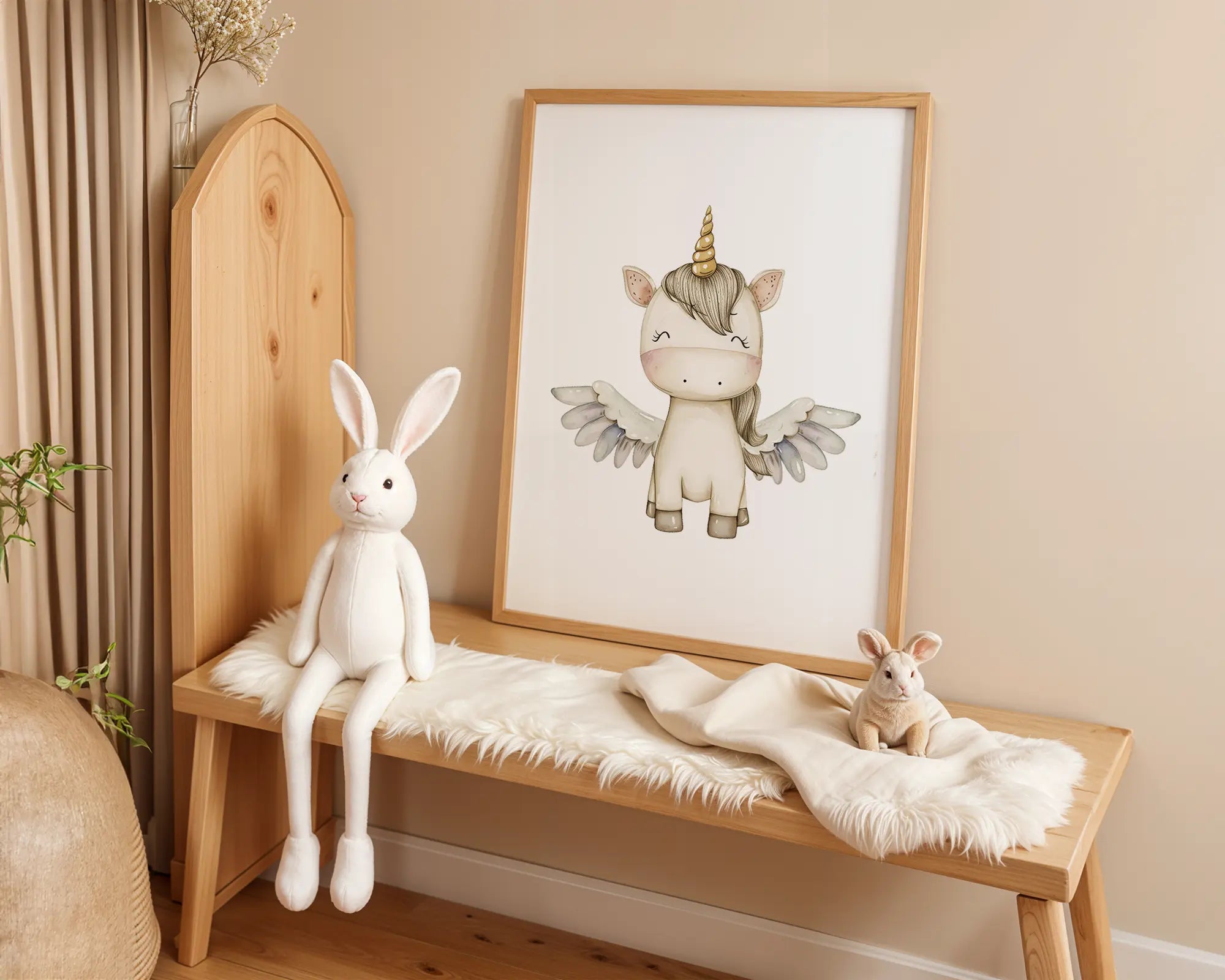 Playroom Ideas | Unicorn Nursery Wall Art | Magical Flying Horse Baby Print Nomad&Nest