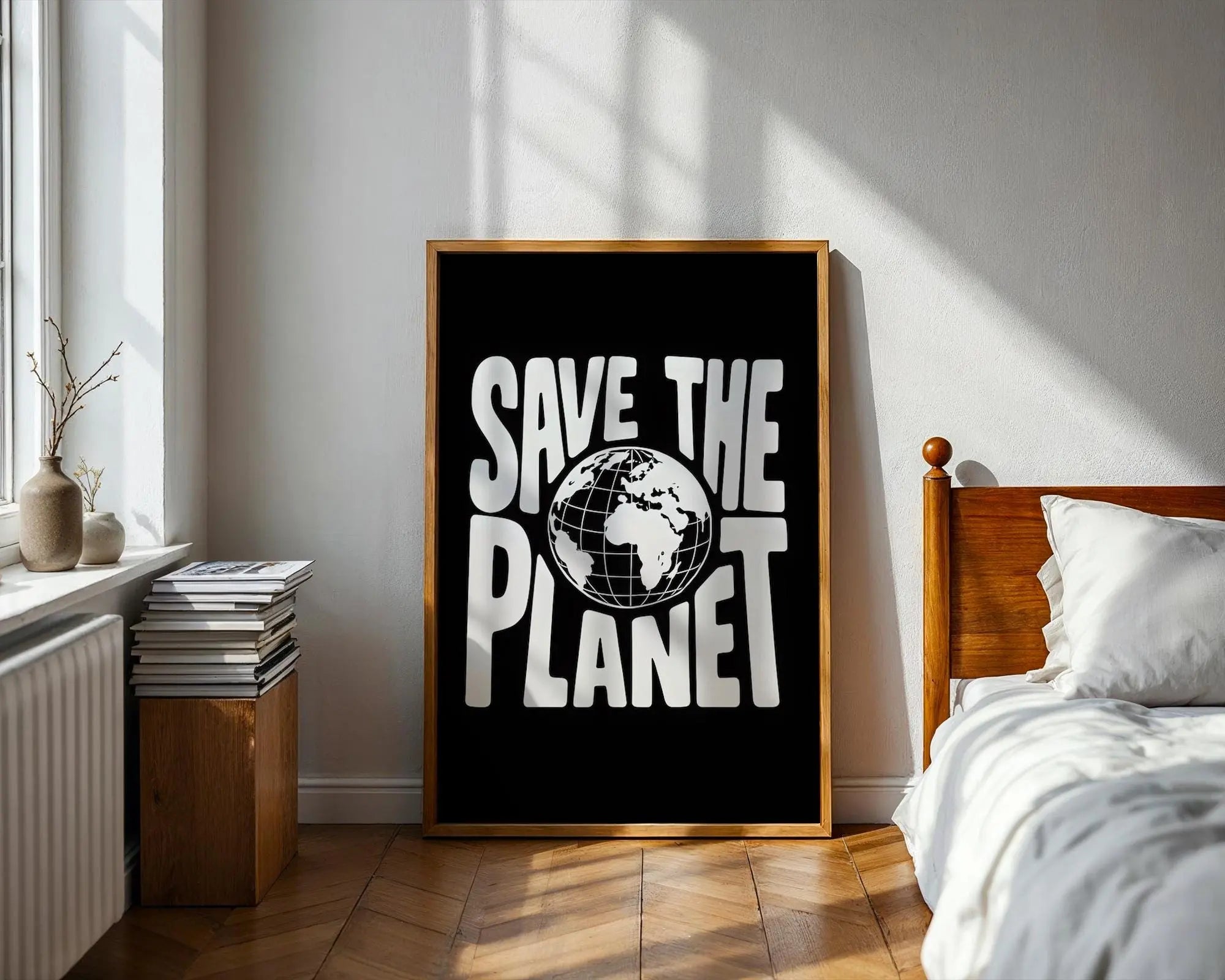 Save The Planet Poster | Environmental Typography Art wall art print, modern home decor, unframed artwork by Nomad & Nest