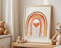 Playroom Ideas | Boho Rainbow Nursery Wall Art | Neutral Heart Baby Print wall art print, modern home decor, unframed artwork by Nomad & Nest