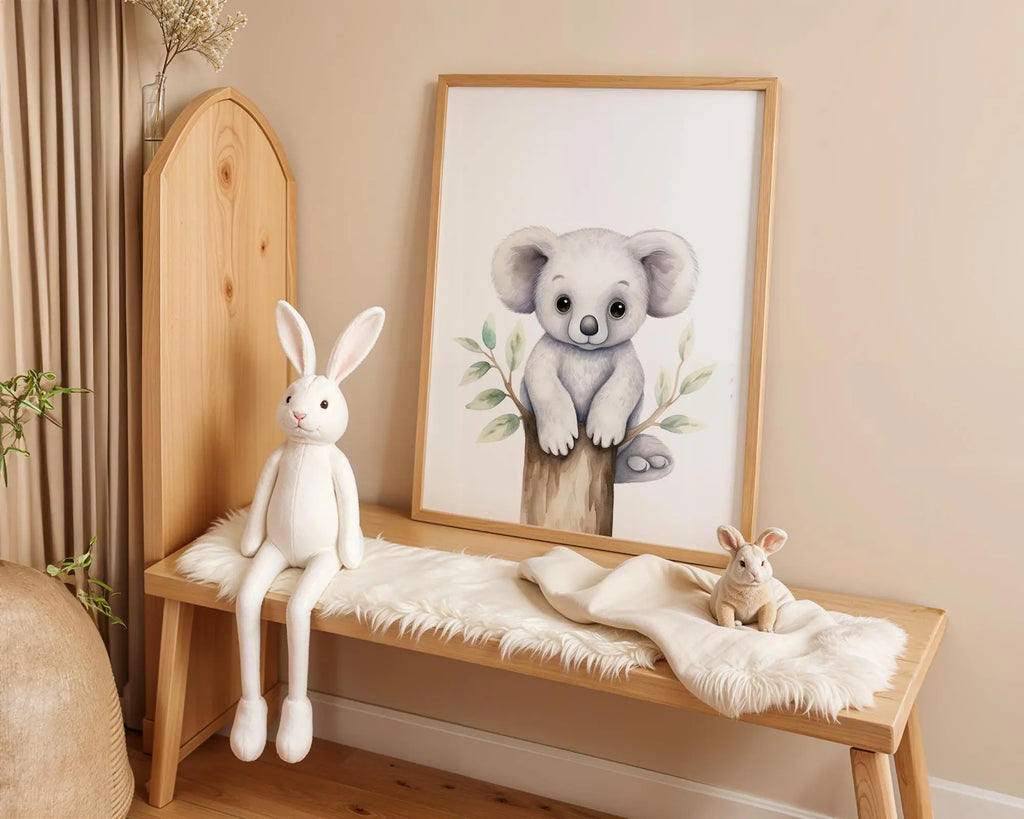 Playroom Ideas | Koala Nursery Wall Art | Australian Animal Baby Decor wall art print, modern home decor, unframed artwork by Nomad & Nest