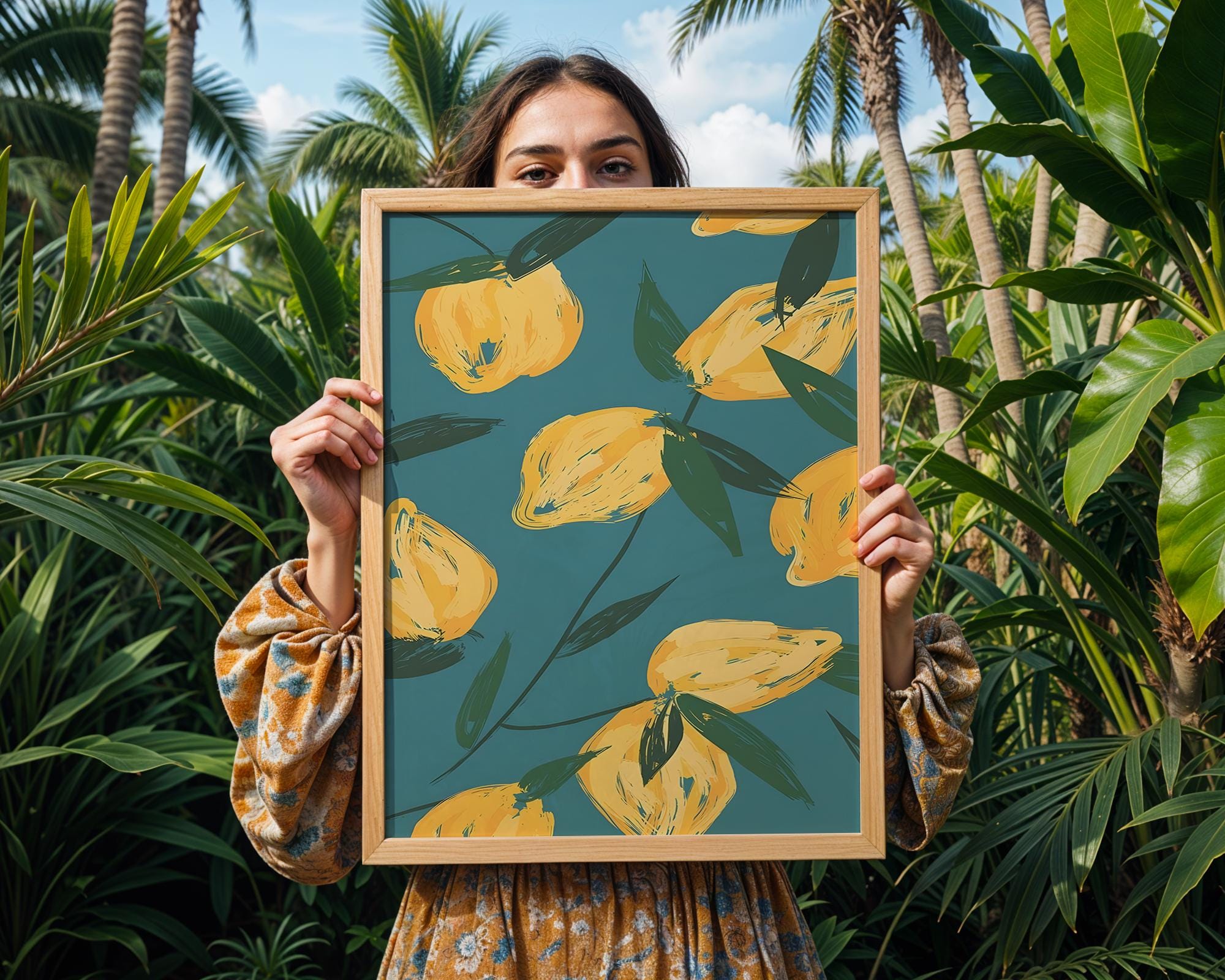 Lemon Botanical Art Print | Modern Kitchen Wall Decor wall art print, modern home decor, unframed artwork by Nomad & Nest