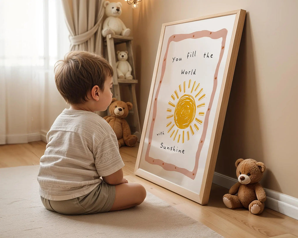 Playroom Ideas | Fill The World With Sunshine Nursery Wall Art | Boho Sun Print wall art print, modern home decor, unframed artwork by Nomad & Nest