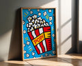 Modern Pop Art | Popcorn Print | Retro Movie Night Decor wall art print, modern home decor, unframed artwork by Nomad & Nest
