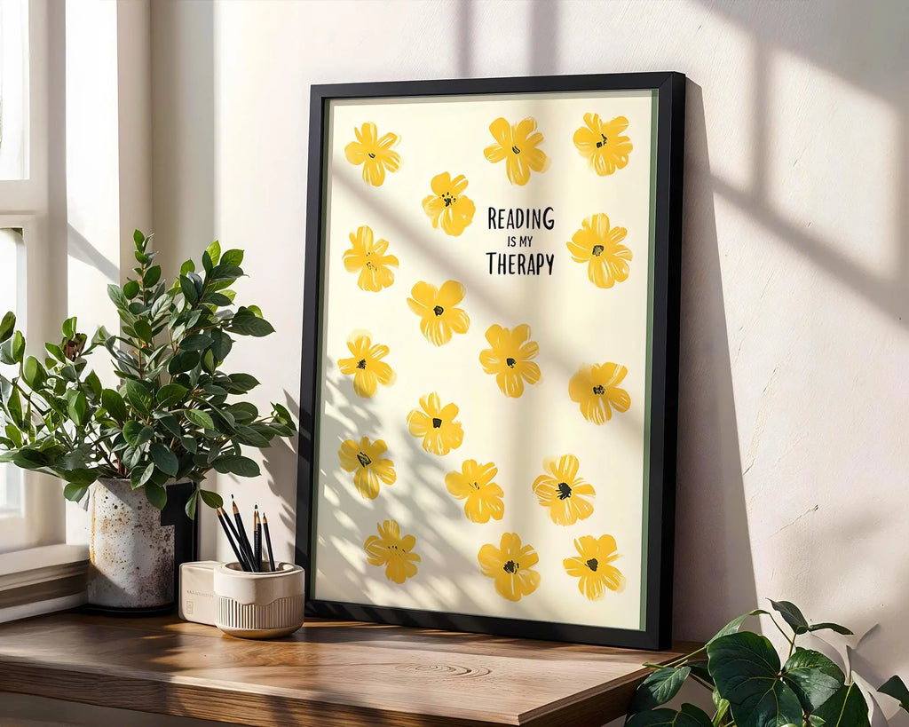 Book Lover Floral Print | Reading Therapy Wall Art wall art print, modern home decor, unframed artwork by Nomad & Nest