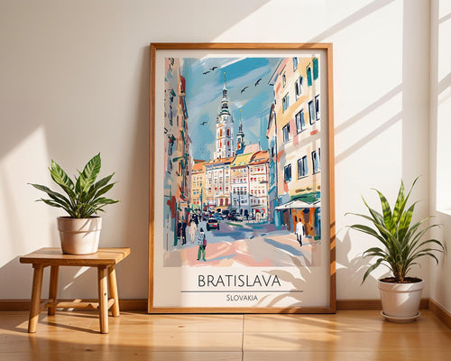 Bratislava Travel Print | European City Architecture Poster wall art print, modern home decor, unframed artwork by Nomad & Nest