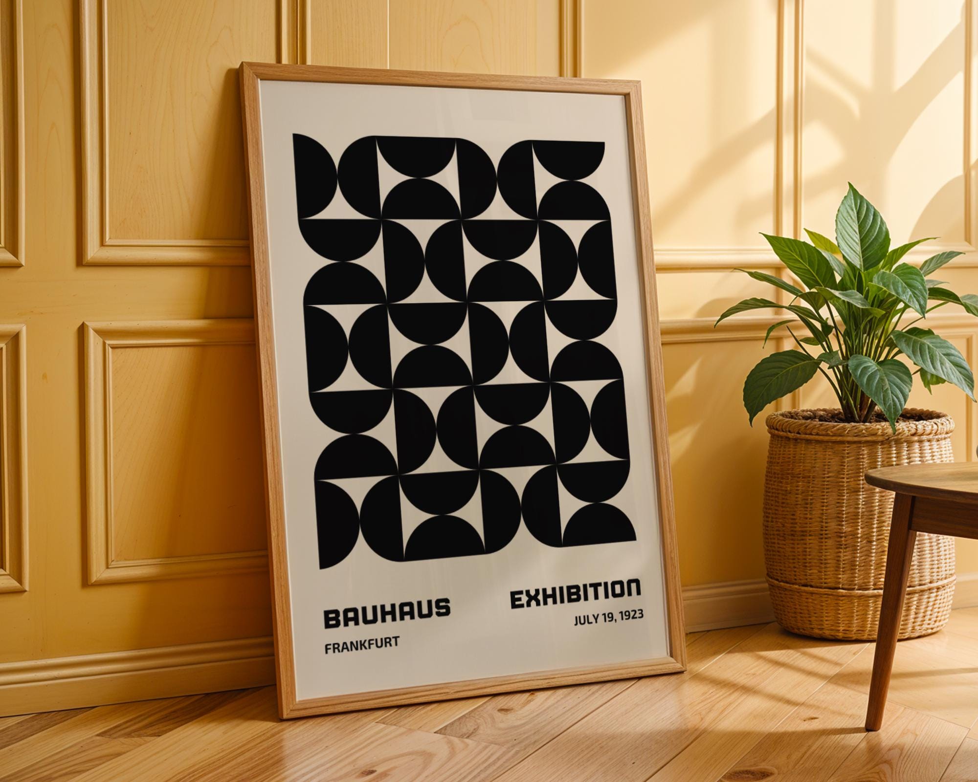 Bauhaus Poster Geometric Art Print | Black and White Minimalist wall art print, modern home decor, unframed artwork by Nomad & Nest