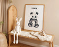 Playroom Ideas | Panda Nursery Wall Art | Neutral Animal Baby Illustration wall art print, modern home decor, unframed artwork by Nomad & Nest