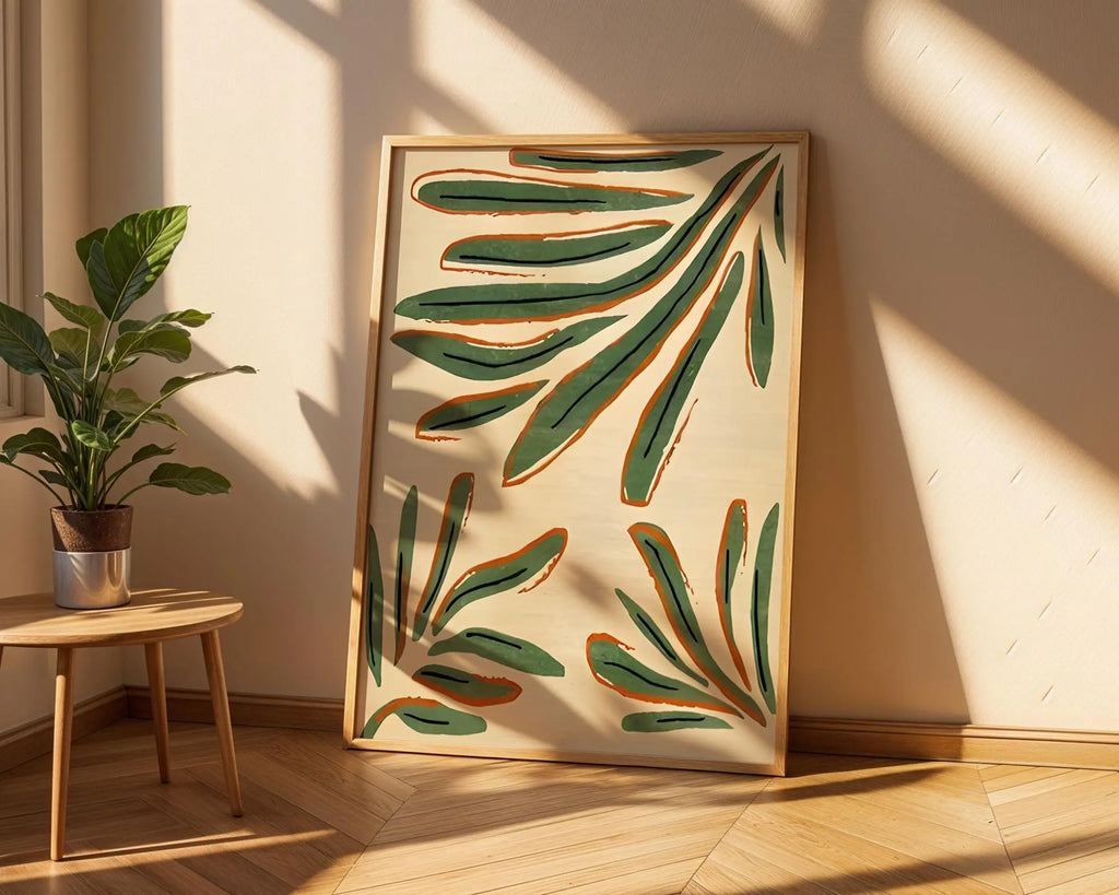 Tropical Leaf Art Print | Mid-Century Modern Botanical Poster wall art print, modern home decor, unframed artwork by Nomad & Nest