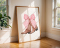 Watercolor Cowboy Boots Print | Pink Bow, Girly Western Decor wall art print, modern home decor, unframed artwork by Nomad & Nest
