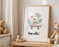 Playroom Ideas | Keep Rollin Nursery Wall Art | Boho Skate Bear Print wall art print, modern home decor, unframed artwork by Nomad & Nest