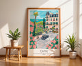 Capri Italy Travel Poster | Vintage Villa Illustration Art Print wall art print, modern home decor, unframed artwork by Nomad & Nest
