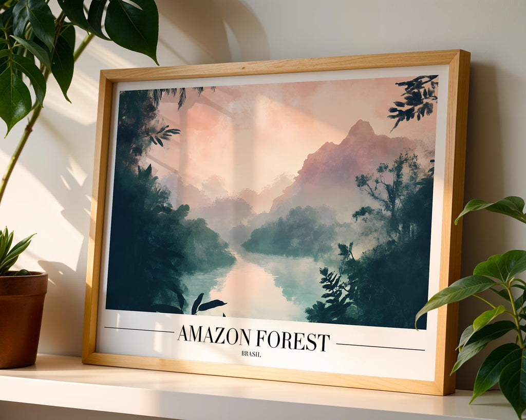 Amazon Rainforest Print | Brazil Jungle Landscape Art wall art print, modern home decor, unframed artwork by Nomad & Nest