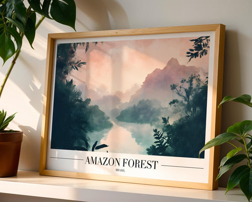 Amazon Rainforest Print | Brazil Jungle Landscape Art wall art print, modern home decor, unframed artwork by Nomad & Nest