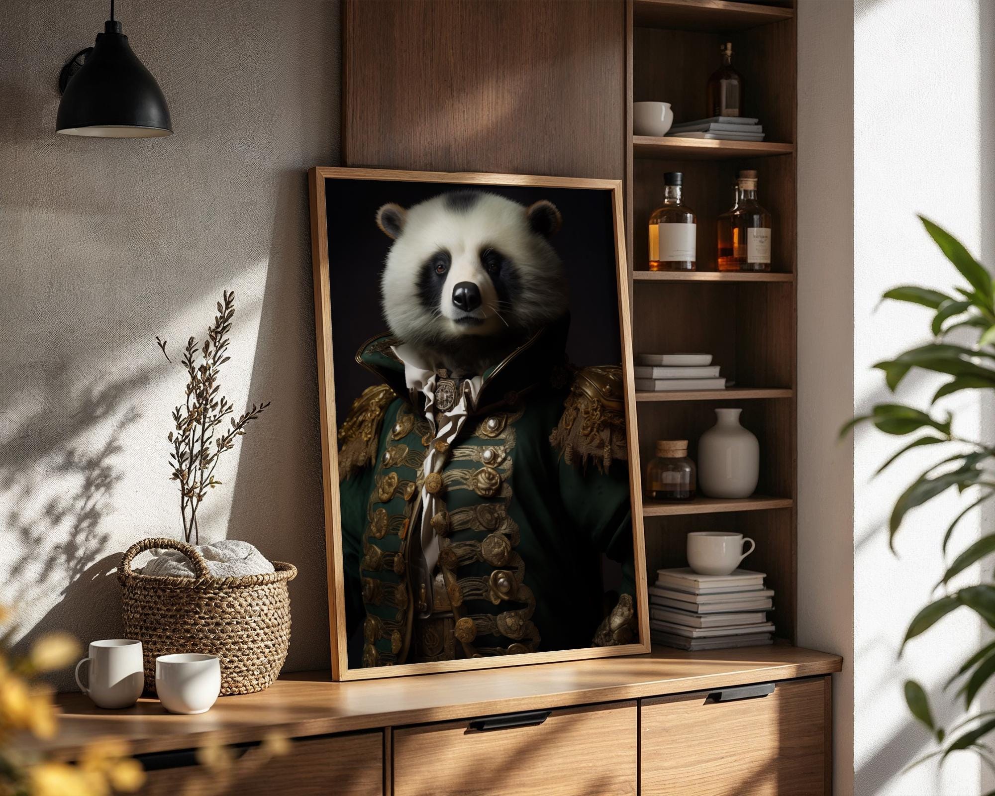 Panda Portrait Print | Ornate Military Uniform, Regal Animal Wall Art wall art print, modern home decor, unframed artwork by Nomad & Nest