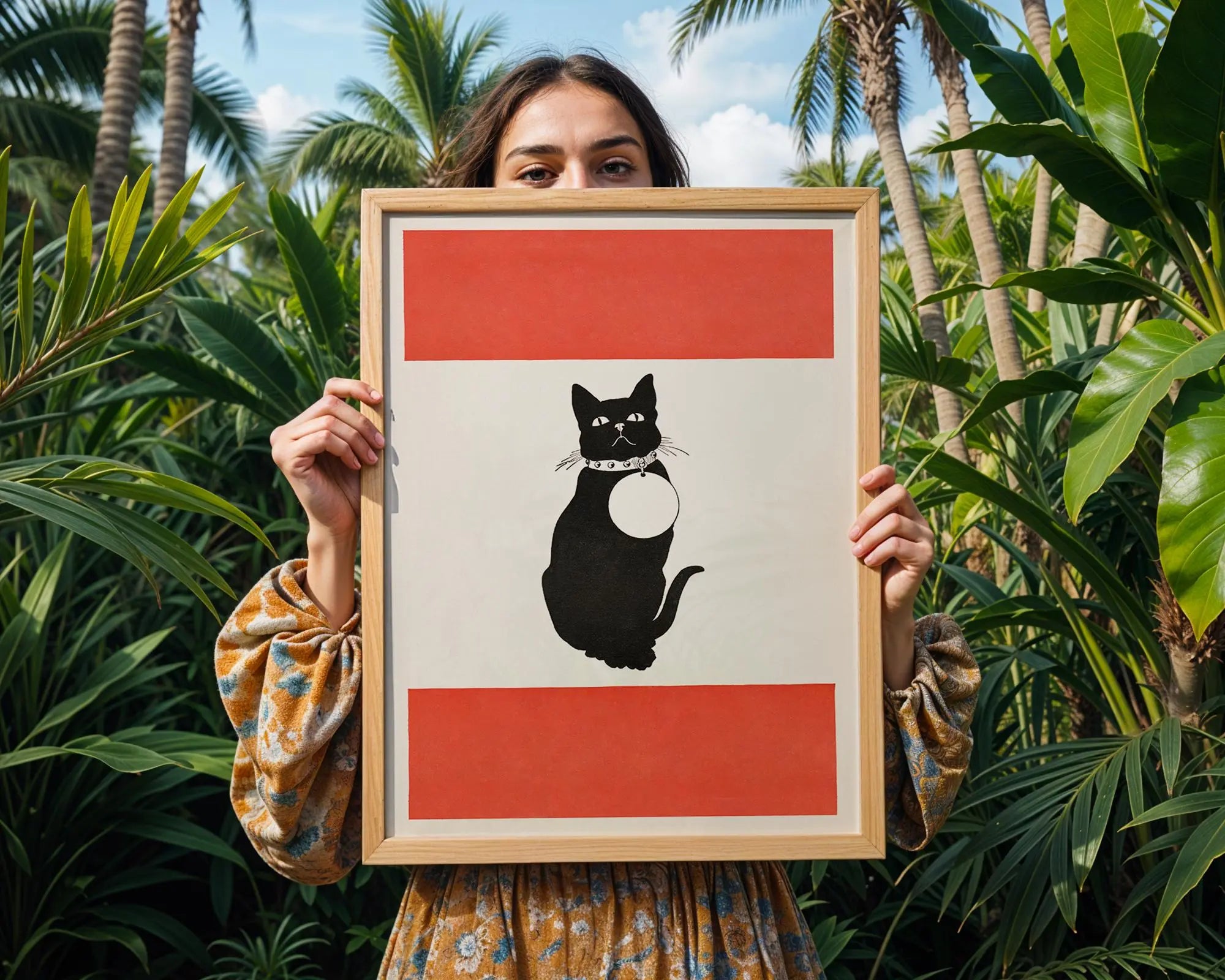 Minimalist Black Cat Art Print | Modern Animal Illustration, Nursery Décor wall art print, modern home decor, unframed artwork by Nomad & Nest