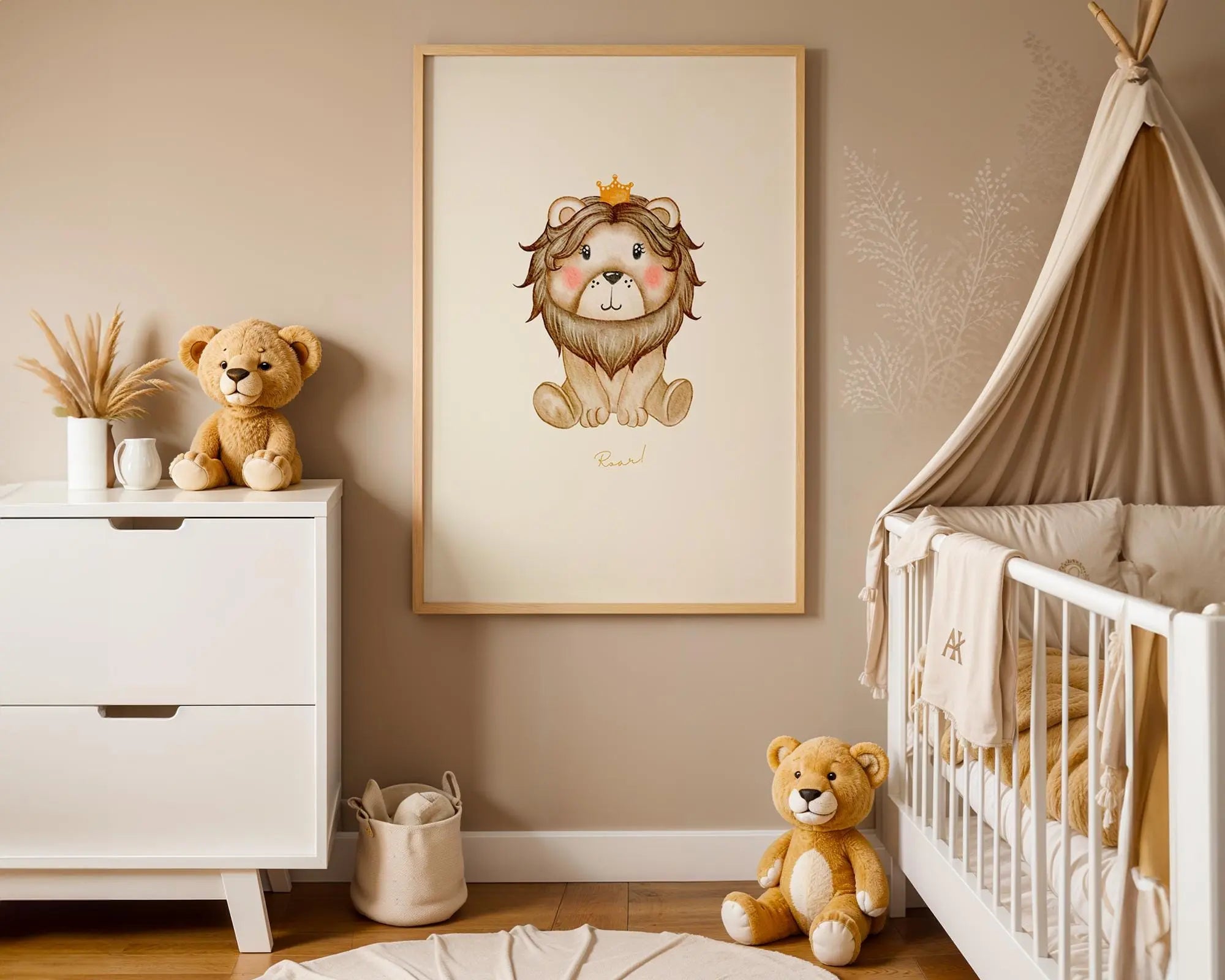 Playroom Ideas | Lion Crown Nursery Art | Fun Safari Baby Wall Print wall art print, modern home decor, unframed artwork by Nomad & Nest