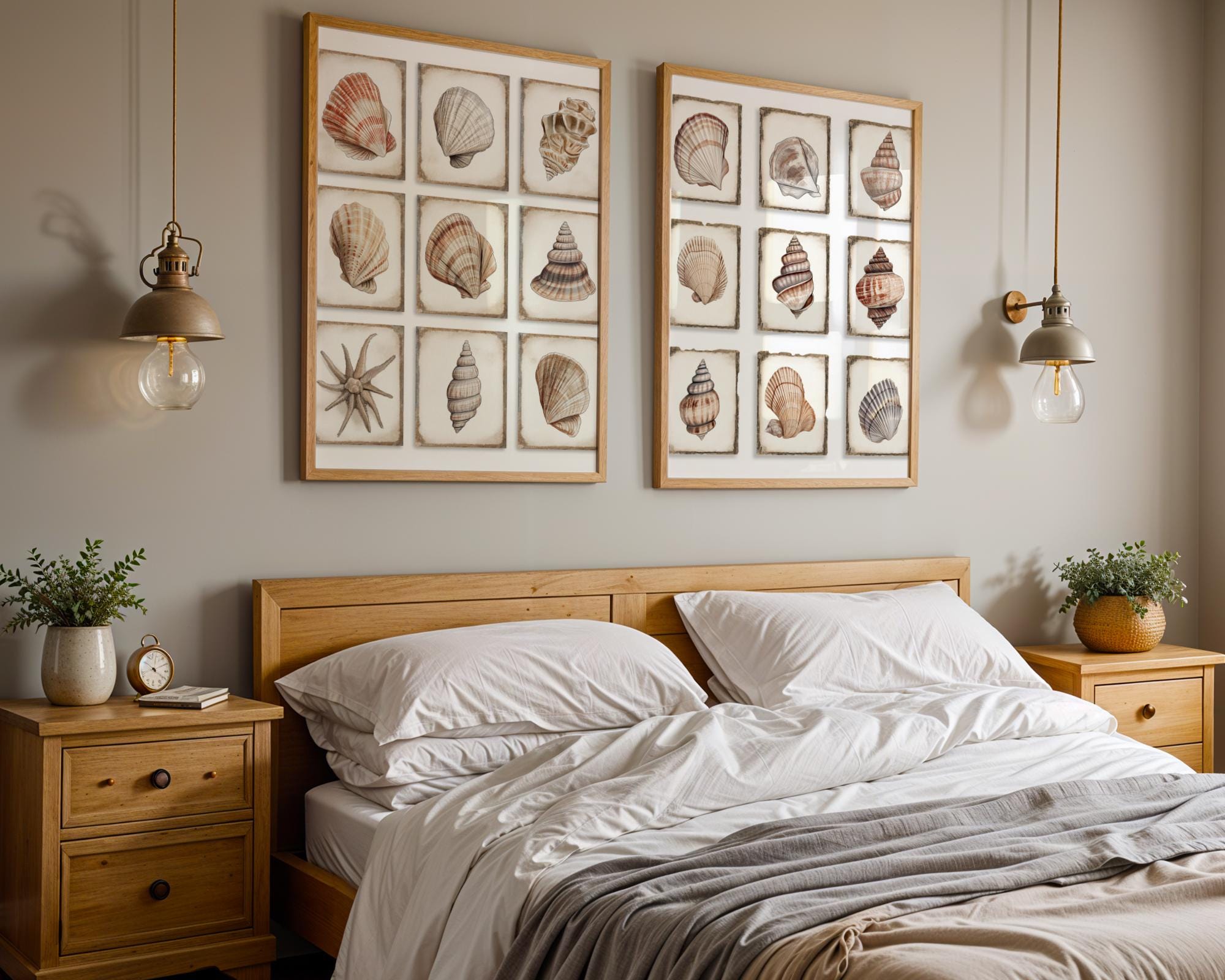 Seashell Wall Art Prints Set | Coastal Beach House Decor wall art print, modern home decor, unframed artwork by Nomad & Nest
