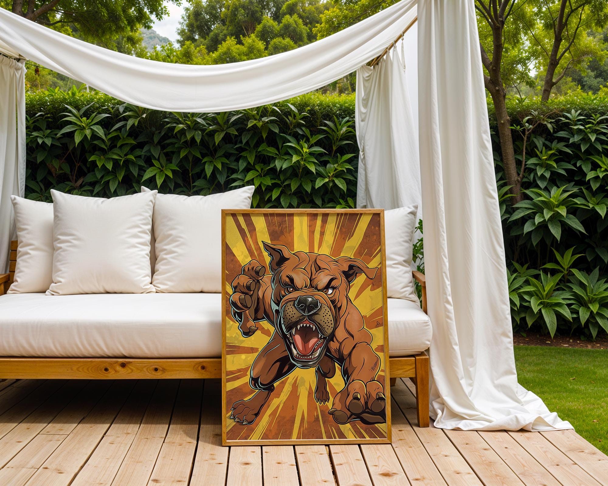 Pop Art Bulldog Poster | Superhero Comic Style Print wall art print, modern home decor, unframed artwork by Nomad & Nest