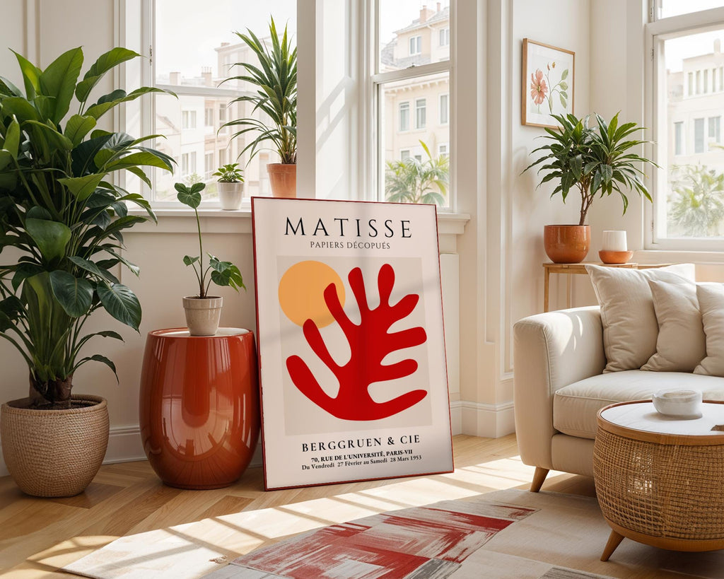 Henri Matisse Print | Red Leaf   | Abstract Cut-Out Art Poster wall art print, modern home decor, unframed artwork by Nomad & Nest