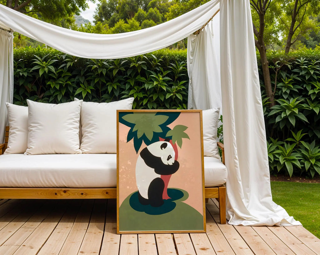 Panda Print | Whimsical Scandinavian Nursery Art wall art print, modern home decor, unframed artwork by Nomad & Nest