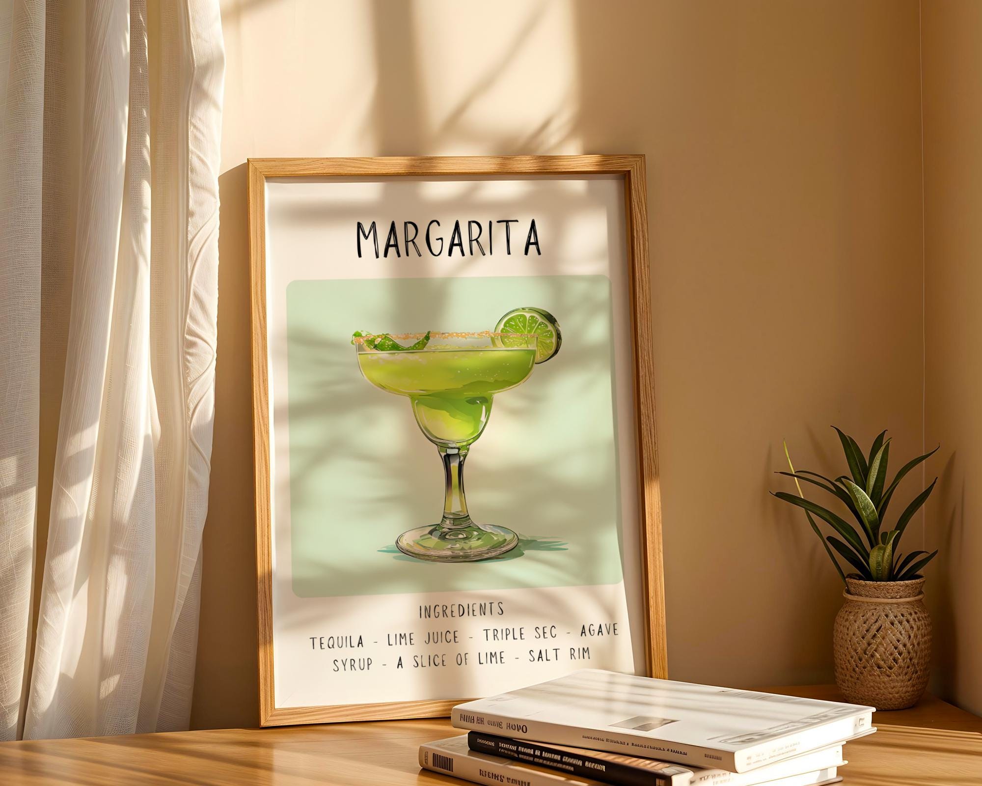 Margarita Cocktail Art Print | Minimalist Bar Cart Poster wall art print, modern home decor, unframed artwork by Nomad & Nest