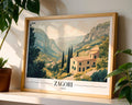 Zagori Greece Travel Poster | Rustic Mountain Village Art Print wall art print, modern home decor, unframed artwork by Nomad & Nest