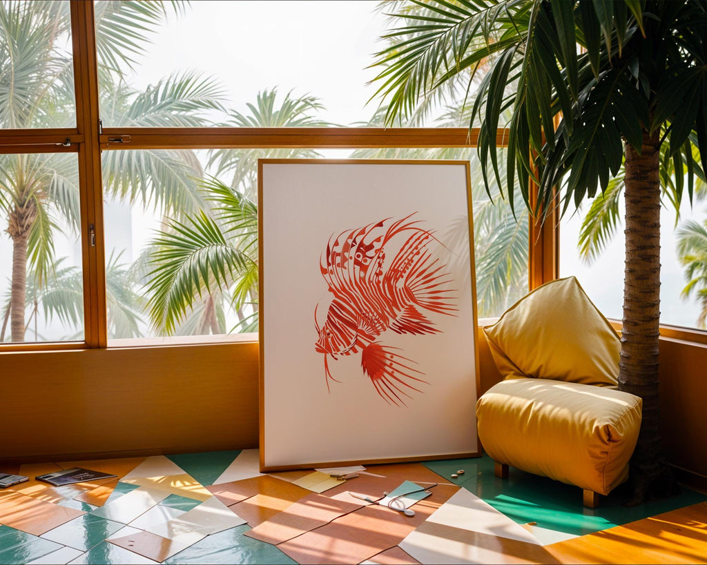 Lionfish Art Print | Bold Marine Wall Decor wall art print, modern home decor, unframed artwork by Nomad & Nest