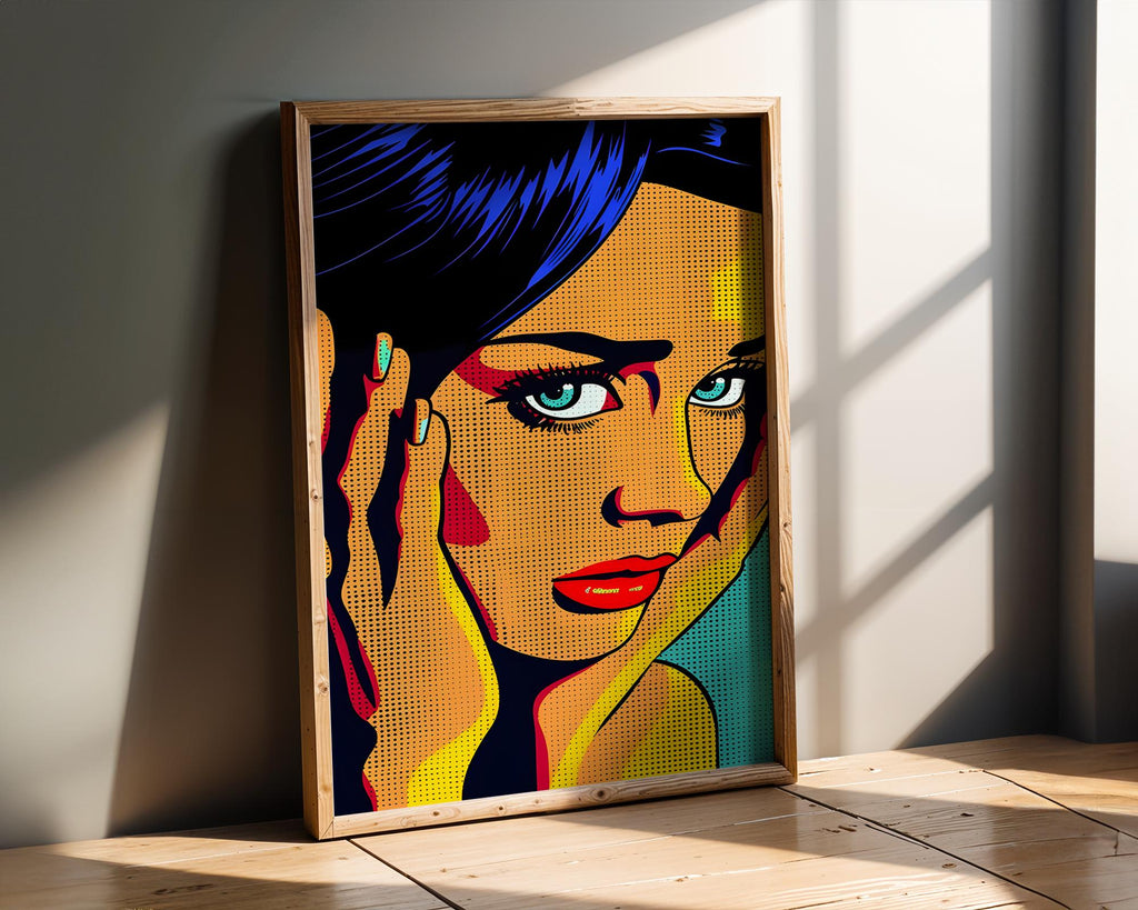 Modern Pop Art | Retro  Woman Portrait Print | Modern Home Office Decor wall art print, modern home decor, unframed artwork by Nomad & Nest