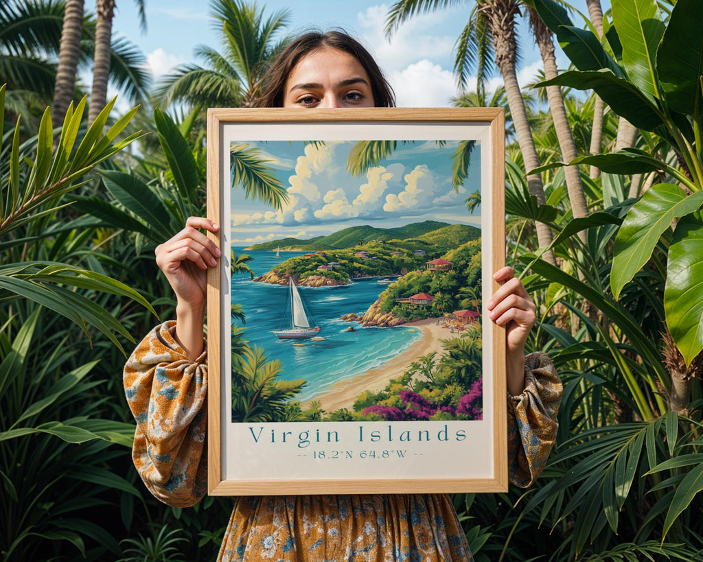 Virgin Islands Coastal Art Print | Caribbean Beach, Island Getaway wall art print, modern home decor, unframed artwork by Nomad & Nest