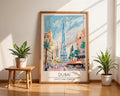 Dubai Skyline Art Print | Colorful Middle East Travel Poster wall art print, modern home decor, unframed artwork by Nomad & Nest