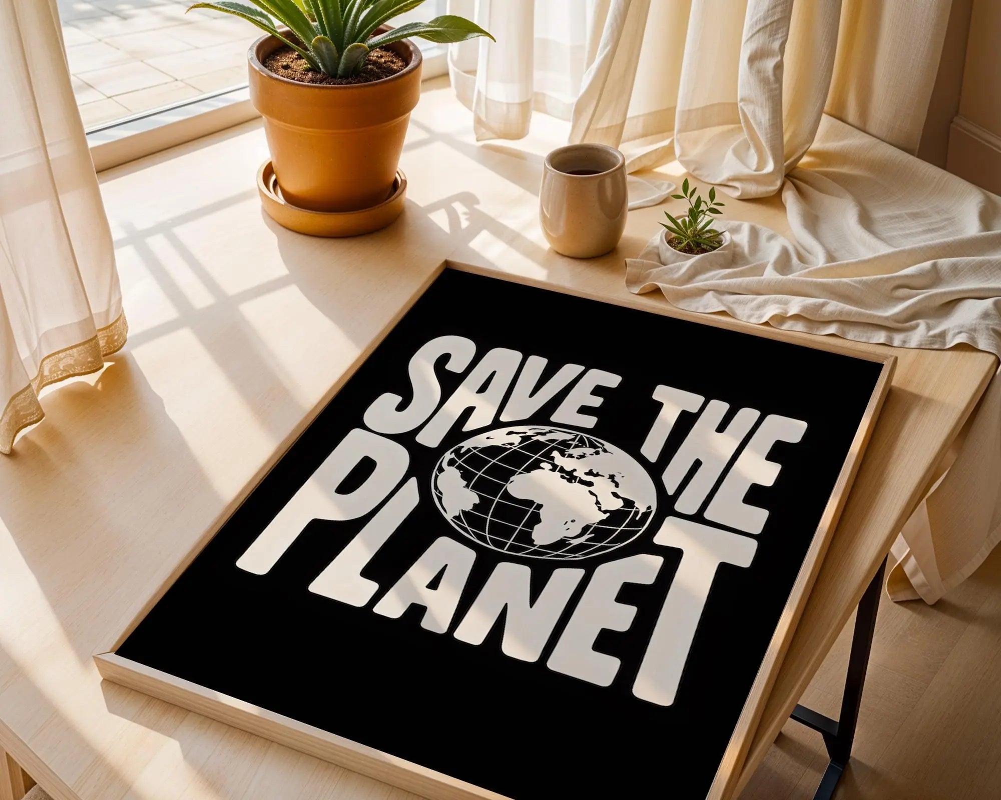Save The Planet Poster | Environmental Typography Art wall art print, modern home decor, unframed artwork by Nomad & Nest