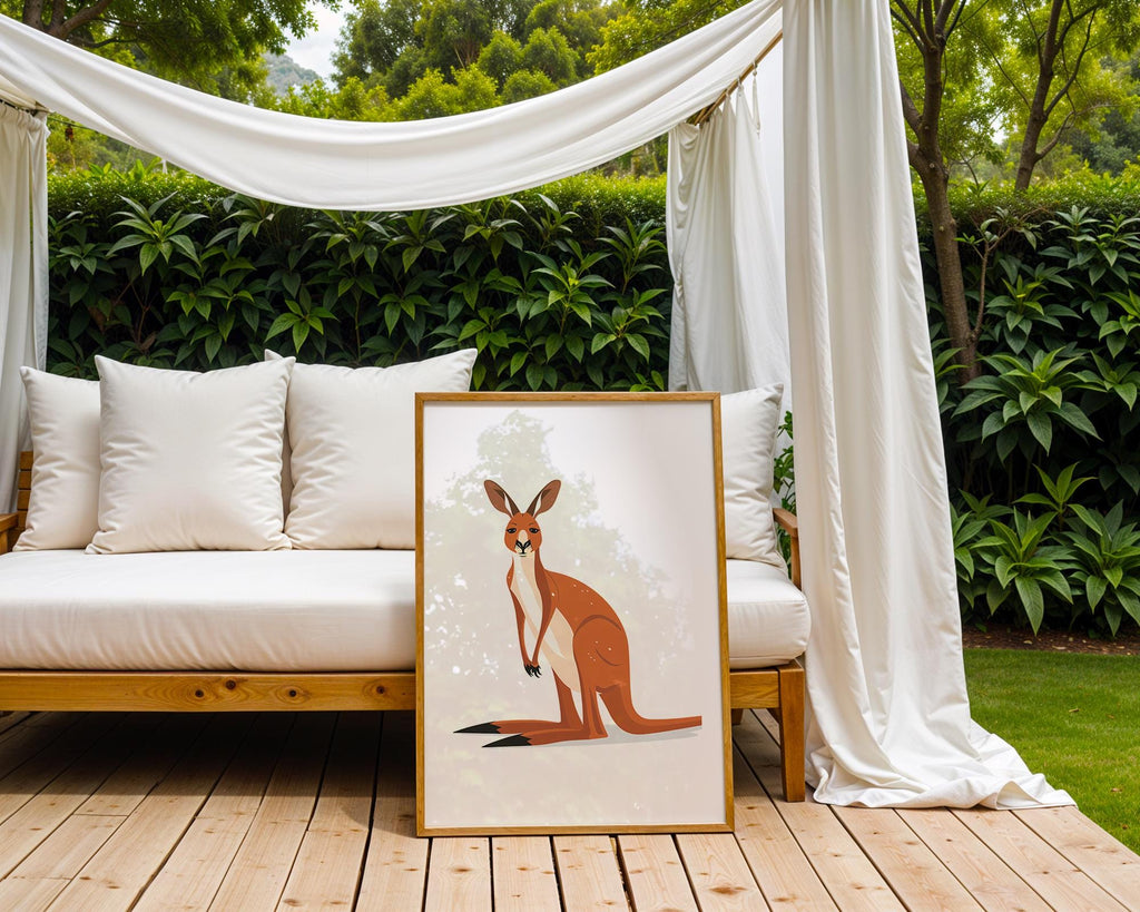 Kangaroo Art Print | Modern Nursery Decor, Aussie Animal Poster wall art print, modern home decor, unframed artwork by Nomad & Nest