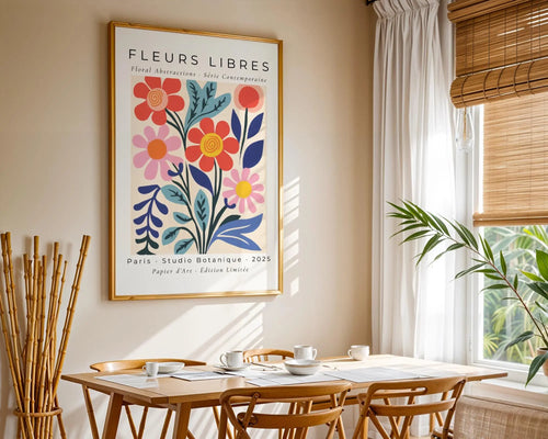 Abstract Floral Art Print | Modern Parisian Style wall art print, modern home decor, unframed artwork by Nomad & Nest
