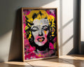 Modern Pop Art | Marilyn Monroe Graffiti Print | Pink & Yellow Portrait wall art print, modern home decor, unframed artwork by Nomad & Nest