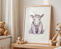 Playroom Ideas | Hippo Nursery Wall Art | Safari Animal Baby Illustration wall art print, modern home decor, unframed artwork by Nomad & Nest