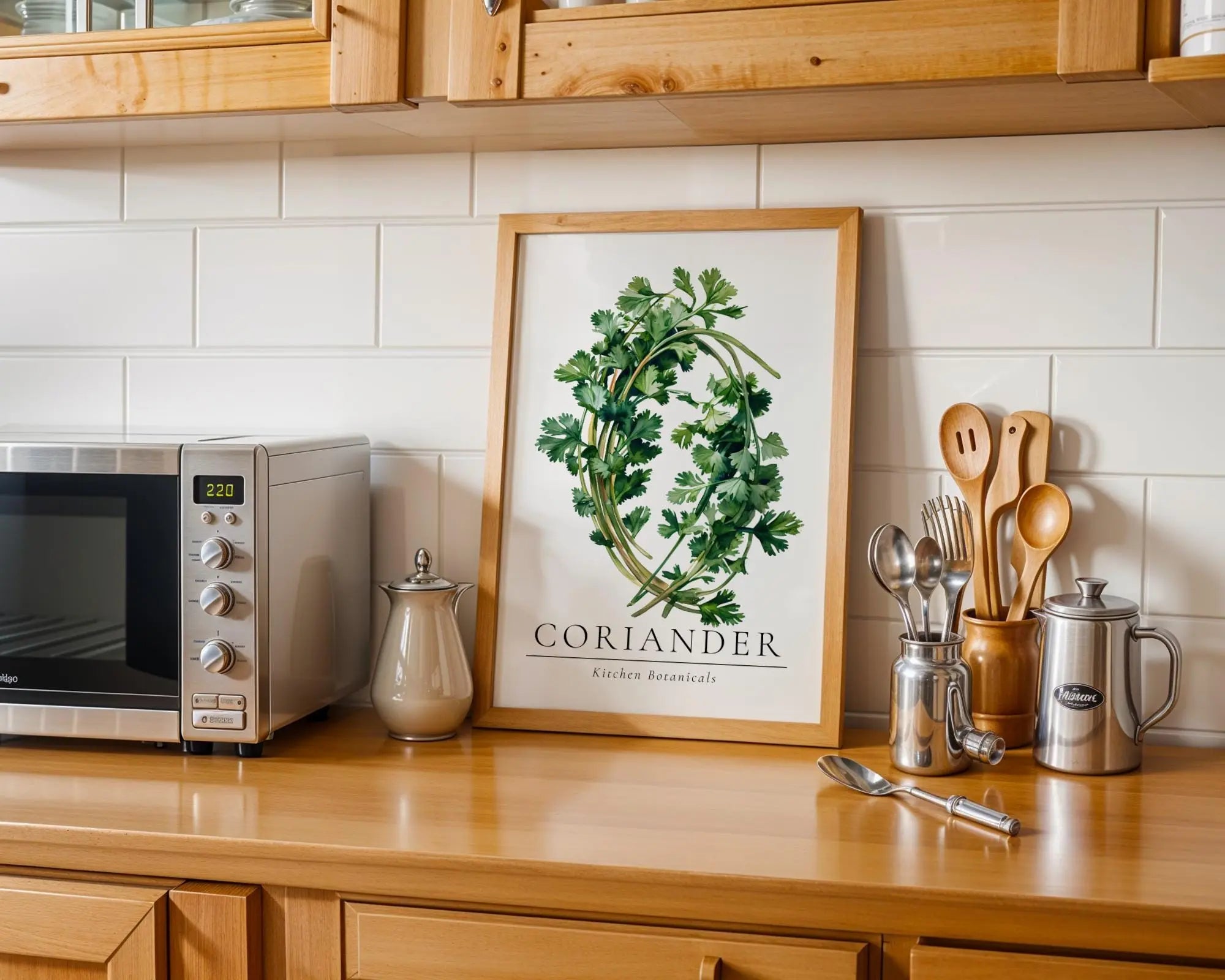 Coriander Herb Kitchen Print • Botanical Culinary Illustration wall art print, modern home decor, unframed artwork by Nomad & Nest