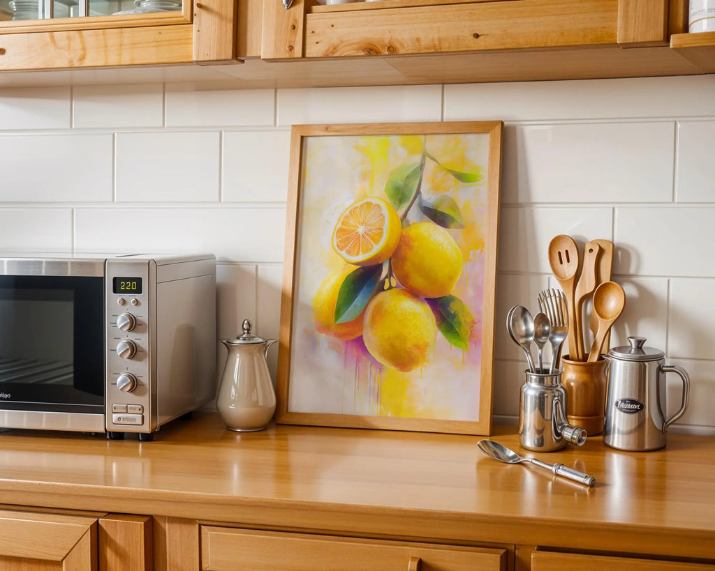 Colorful Lemon Art Print | Citrus Kitchen Decor wall art print, modern home decor, unframed artwork by Nomad & Nest