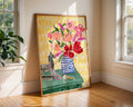Colorful Floral Vase Art Print | Eclectic Still Life Poster wall art print, modern home decor, unframed artwork by Nomad & Nest