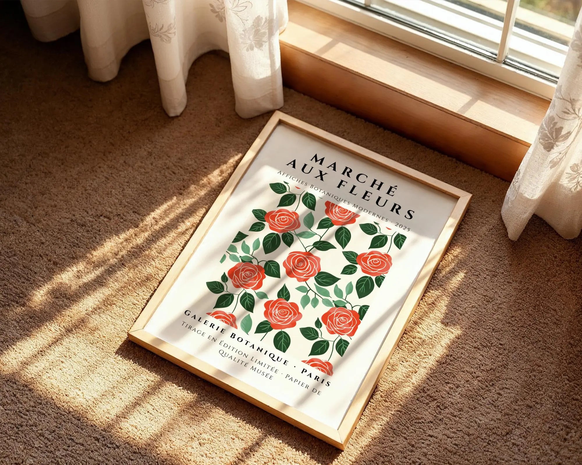 Red Rose Botanical Print | Vintage Paris Floral Art wall art print, modern home decor, unframed artwork by Nomad & Nest