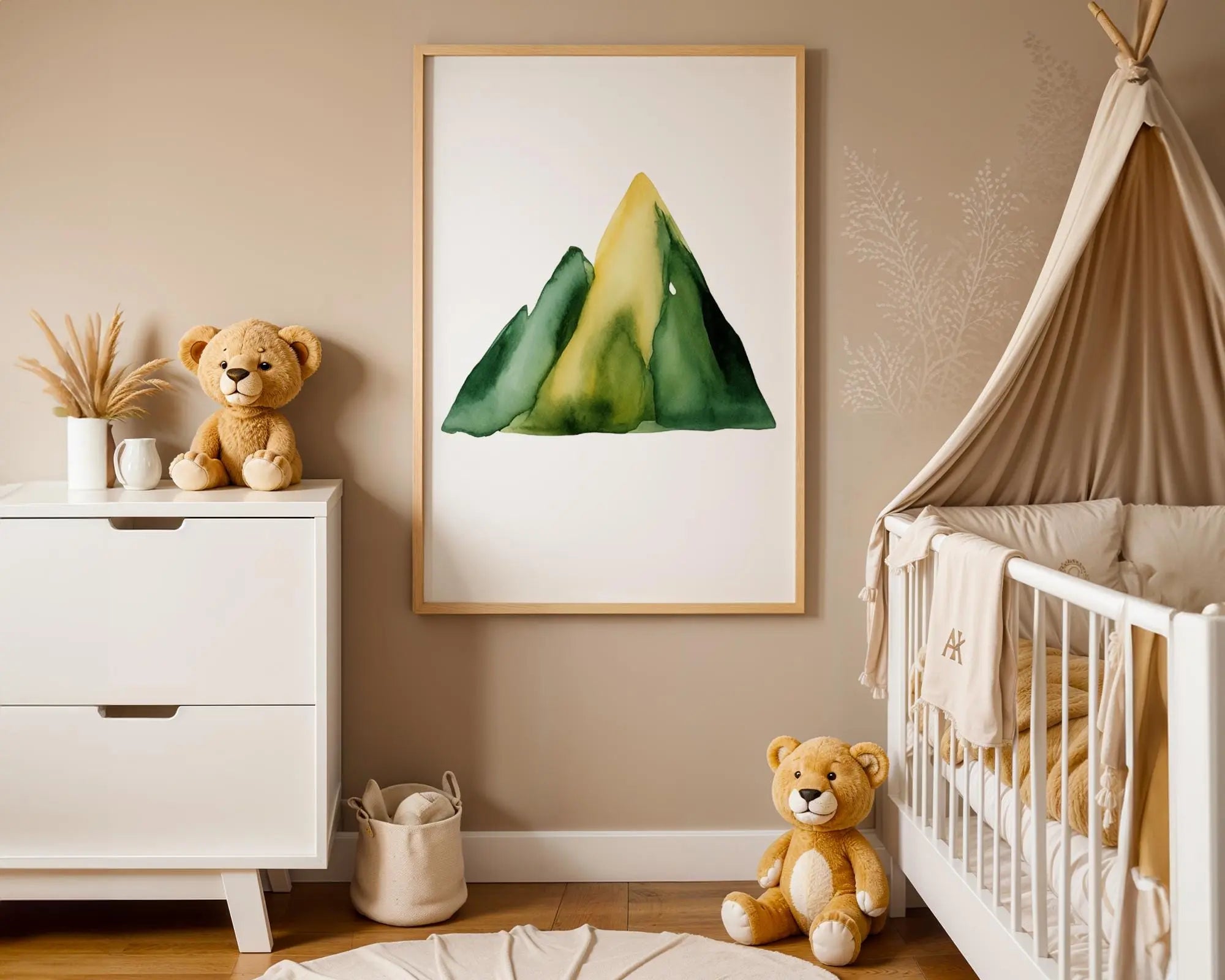 Playroom Ideas | Watercolour Mountain Peaks Nursery Wall Art Nature Print wall art print, modern home decor, unframed artwork by Nomad & Nest