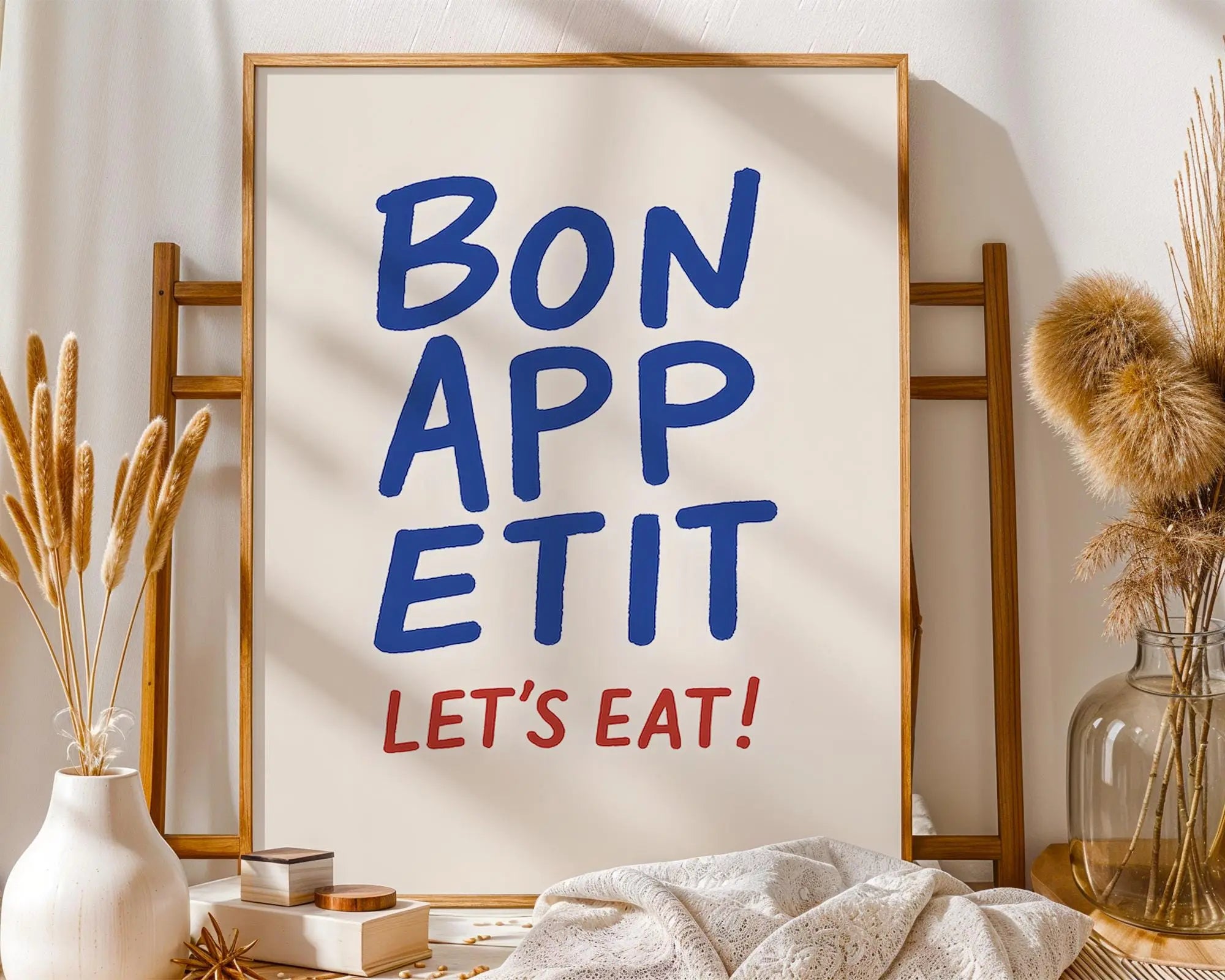 Positive Emotion | Bon Appetit Print | Playful French Kitchen Wall Art wall art print, modern home decor, unframed artwork by Nomad & Nest
