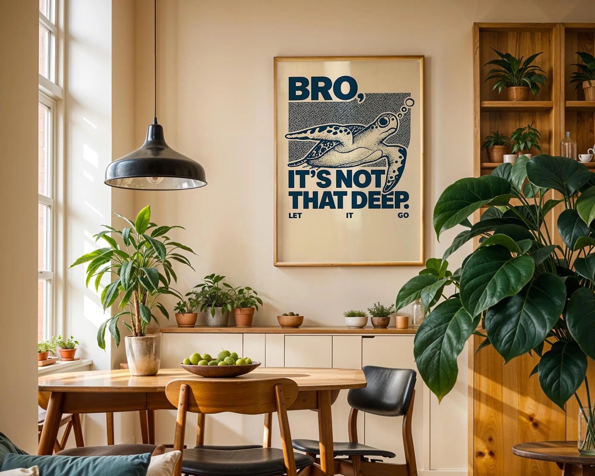 Bro Turtle Art Print | Funny Chill Life Decor wall art print, modern home decor, unframed artwork by Nomad & Nest