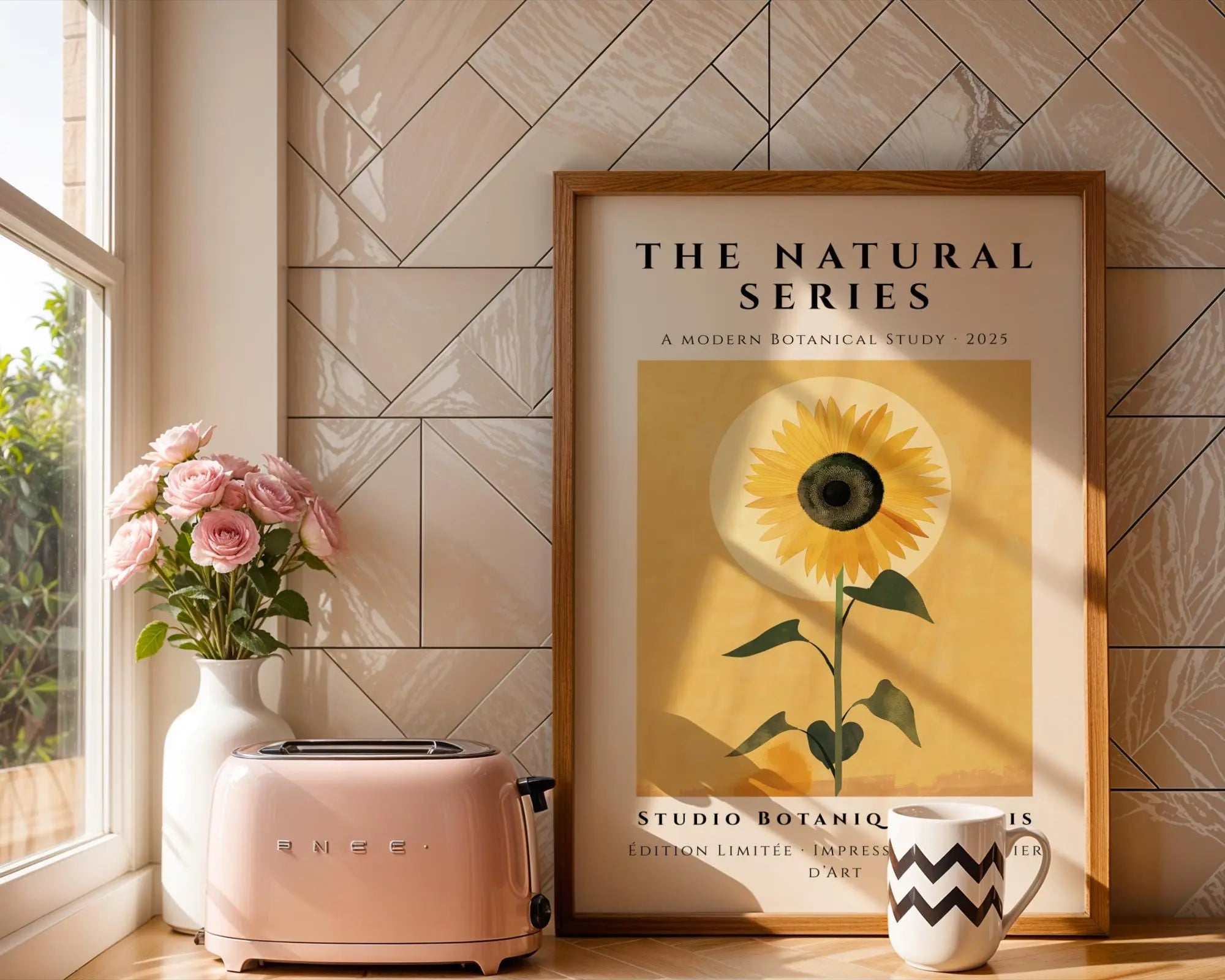 Minimalist Sunflower Art Print • Golden Yellow Botanical Wall Decor wall art print, modern home decor, unframed artwork by Nomad & Nest