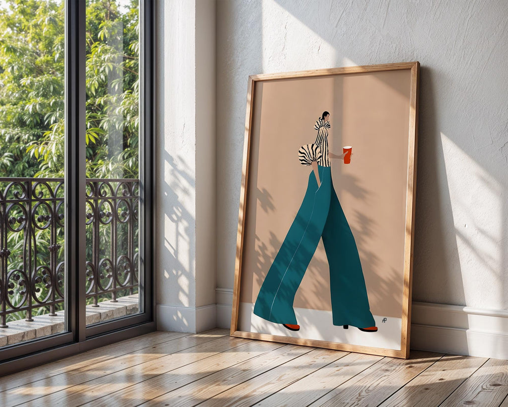 Zebra Blouse Woman Art Print | Modern Illustration Decor wall art print, modern home decor, unframed artwork by Nomad & Nest