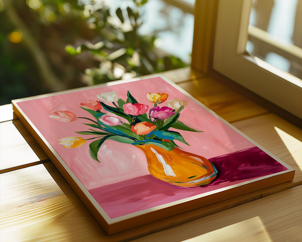 Colourful Prints | Tulips Floral Wall Art |  Botanical Print wall art print, modern home decor, unframed artwork by Nomad & Nest